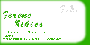 ferenc mikics business card